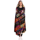 Boho patchwork pattern blanket hoodie
