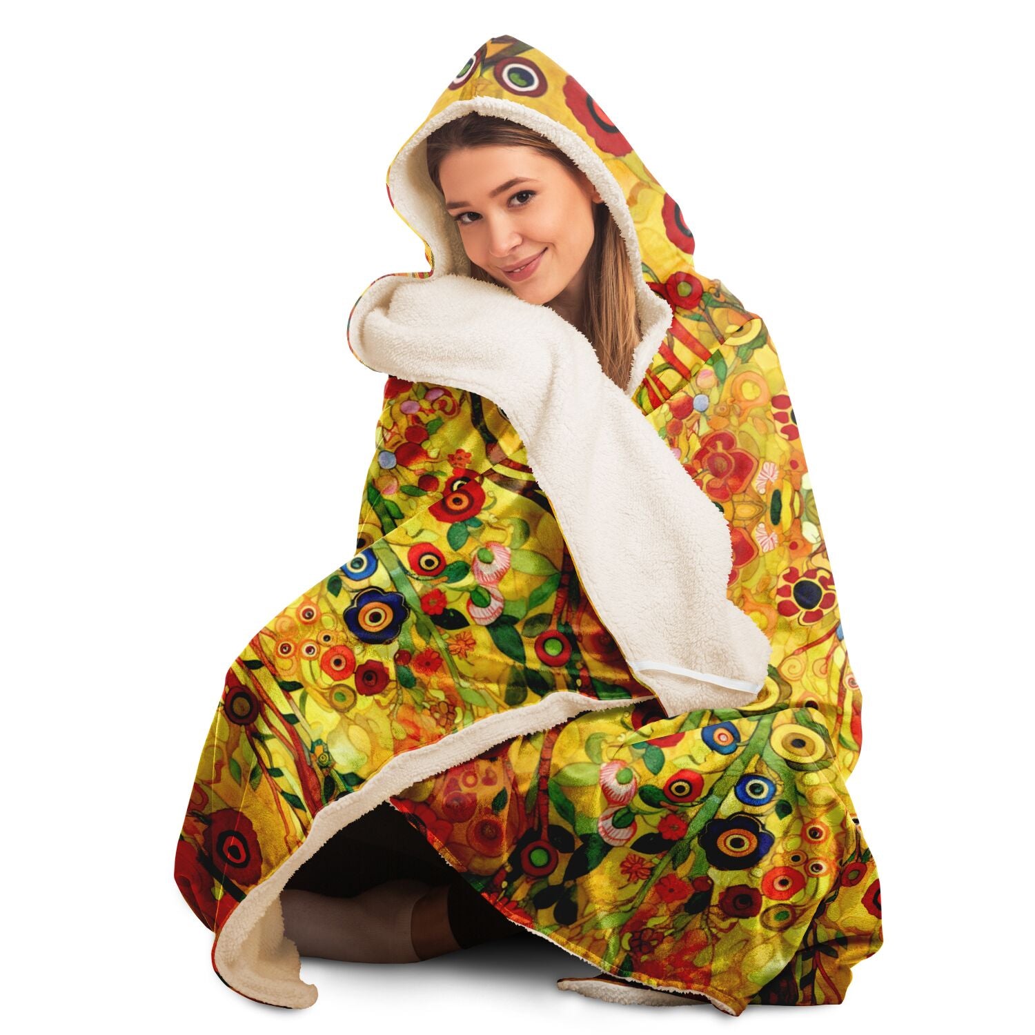 Klimt art print hooded blanket