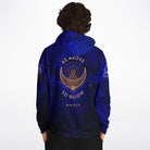 Elivior's fashion hoodie features a crescent moon alongside the Eye of Providence, incorporating Illuminati and Masonic symbols, making it a popular choice for celebrity streetwear.