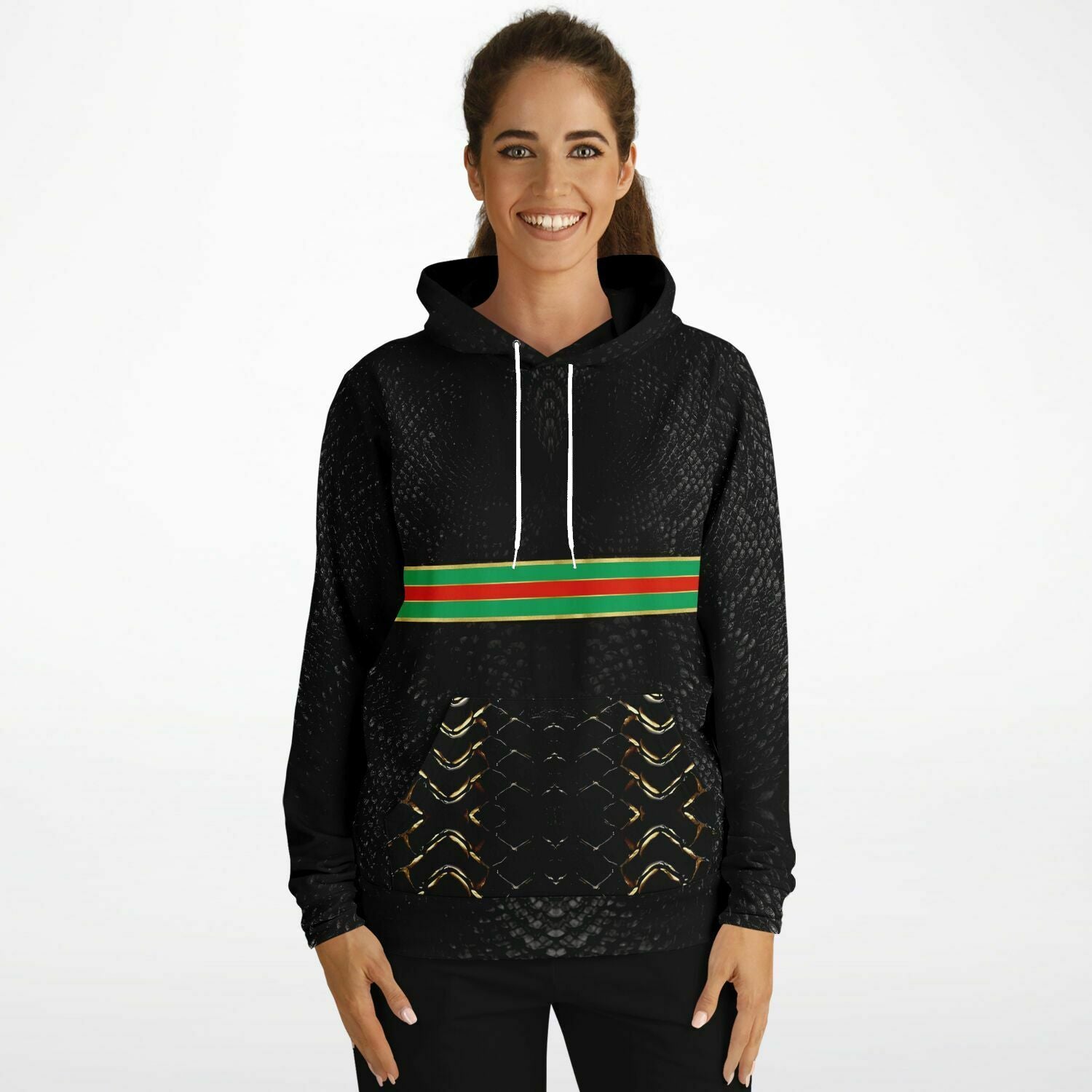 exclusive luxury designer hoodie with snake skin print