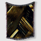 Abstract Black and Gold Woven Throw Blanket