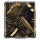 Abstract Black and Gold Blanket Throw
