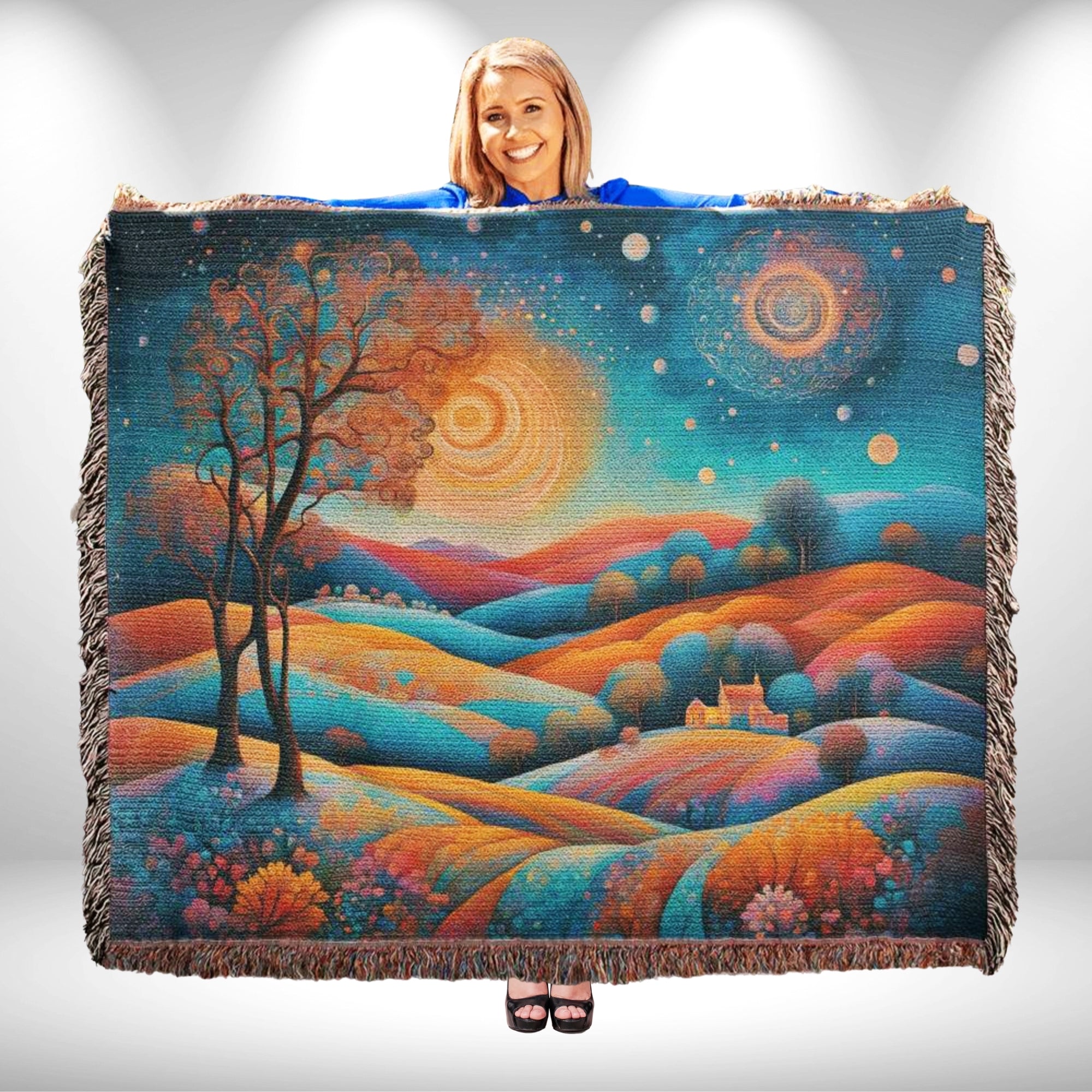 Boho Magical Landscape Woven Throw