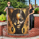 Abstract Black Woman Art Woven Throw