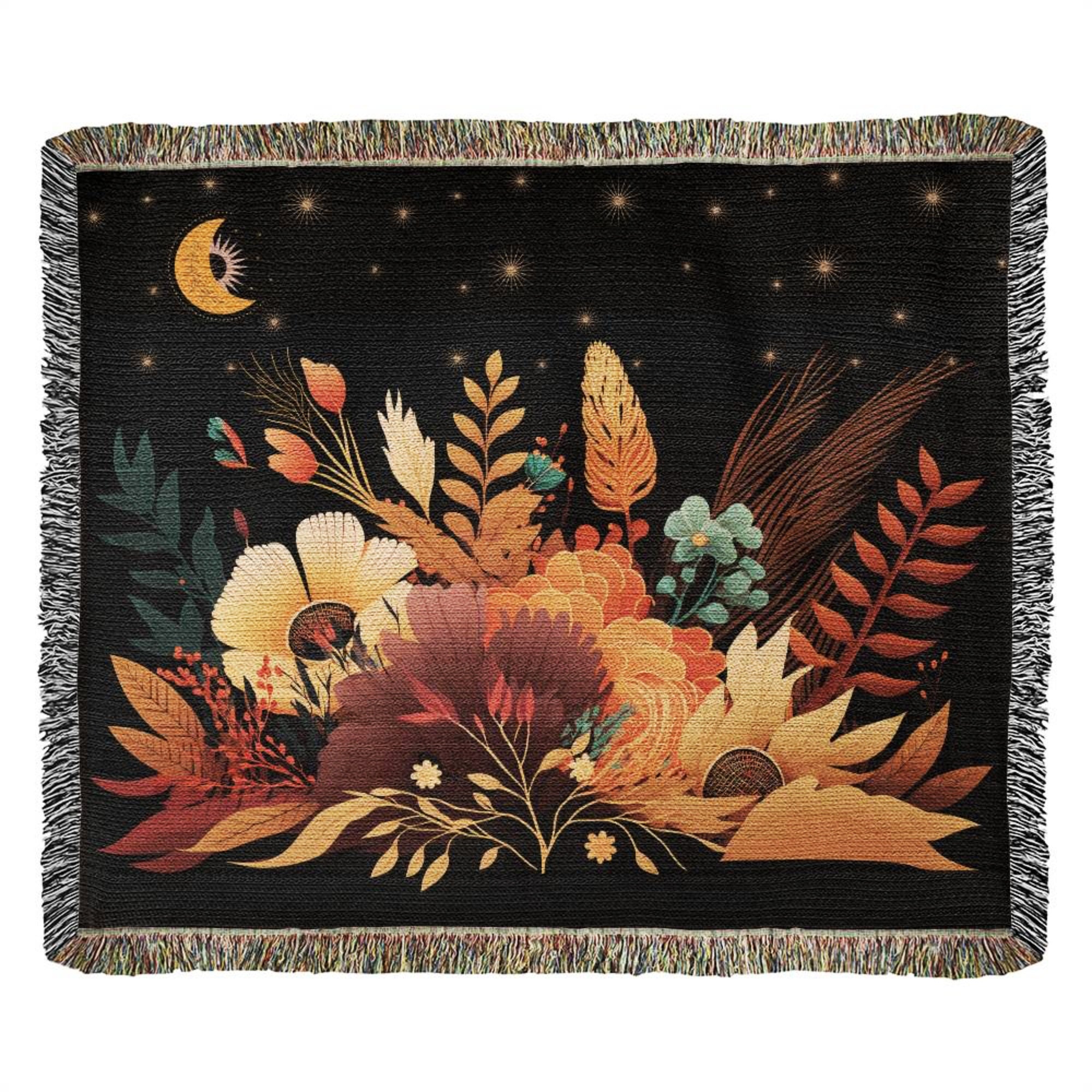 BOHO Flowers Woven Blanket