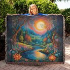 Boho Landscape Woven Tapestry Blanket Throw