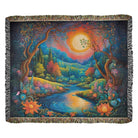 Boho Landscape Woven Tapestry Blanket