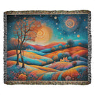 Boho Magical Landscape Woven Tapestry Blanket Throw
