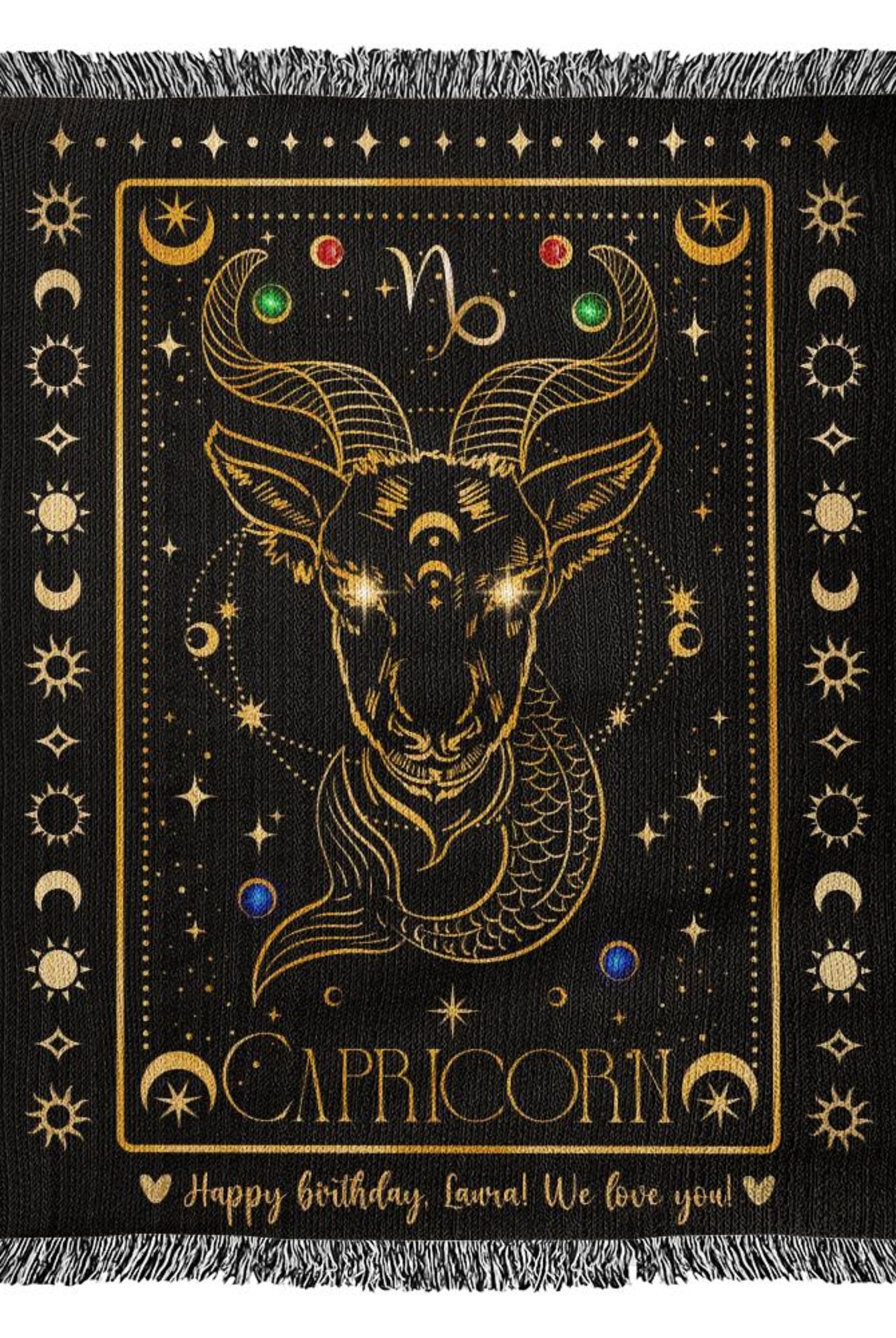 Personalized Capricorn Gifts Zodiac Woven Blanket