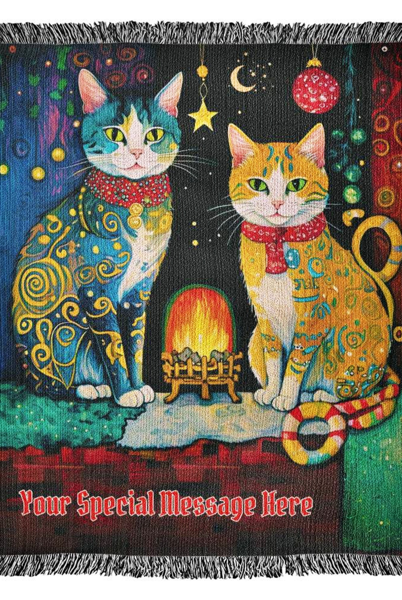 Christmas Cats Woven Throw Gift for Mom