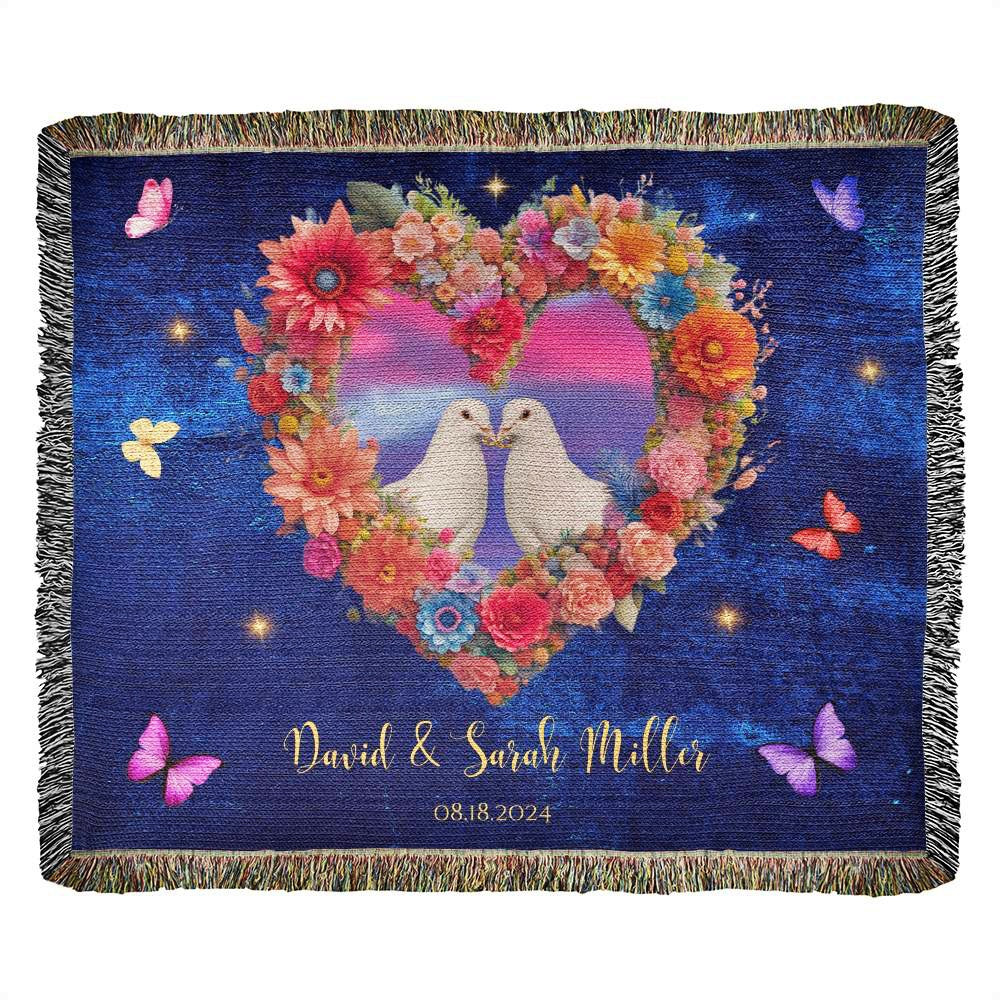 Personalized Wedding Gift Tapestry Blanket Throw