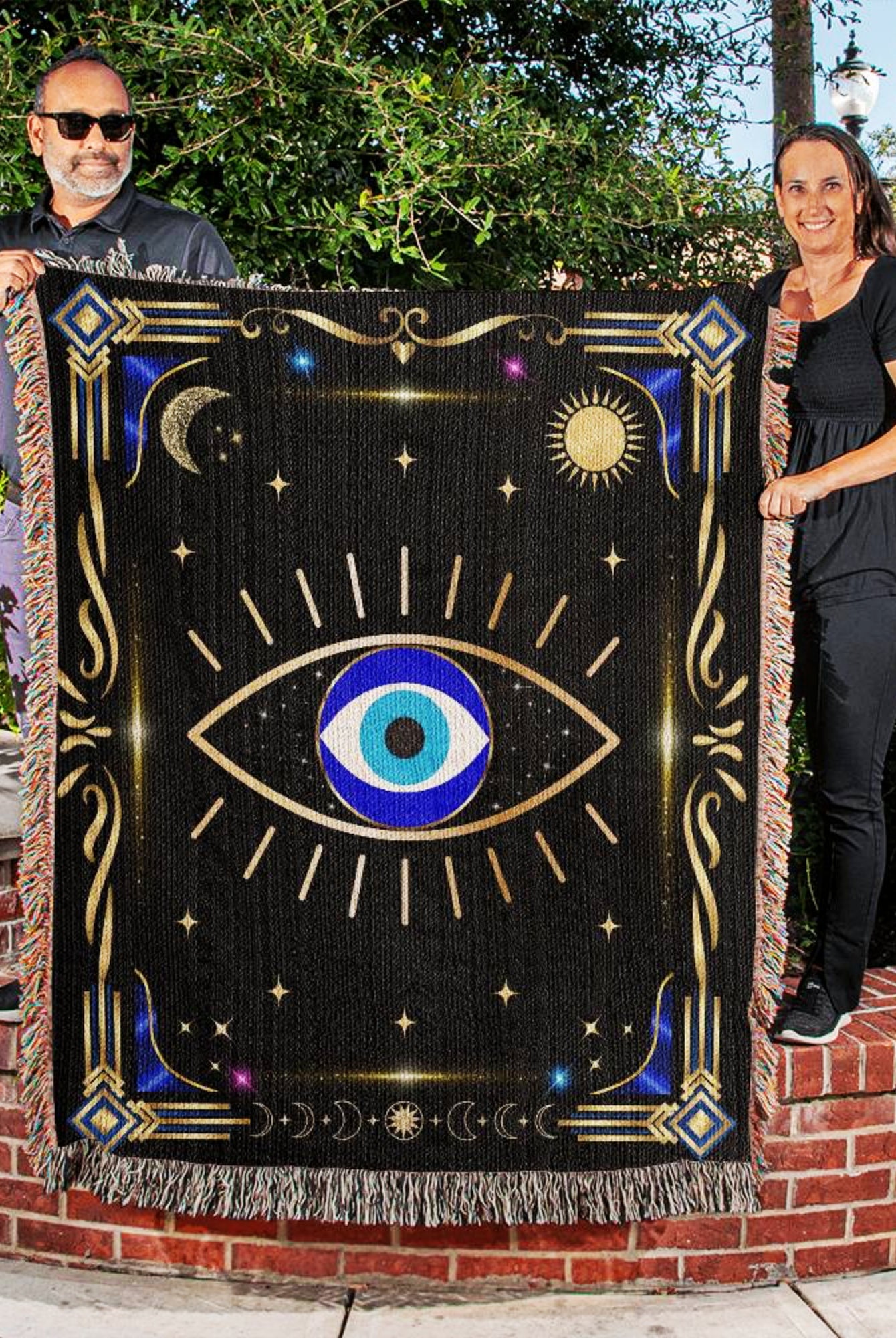 Evil Eye Woven Blanket
