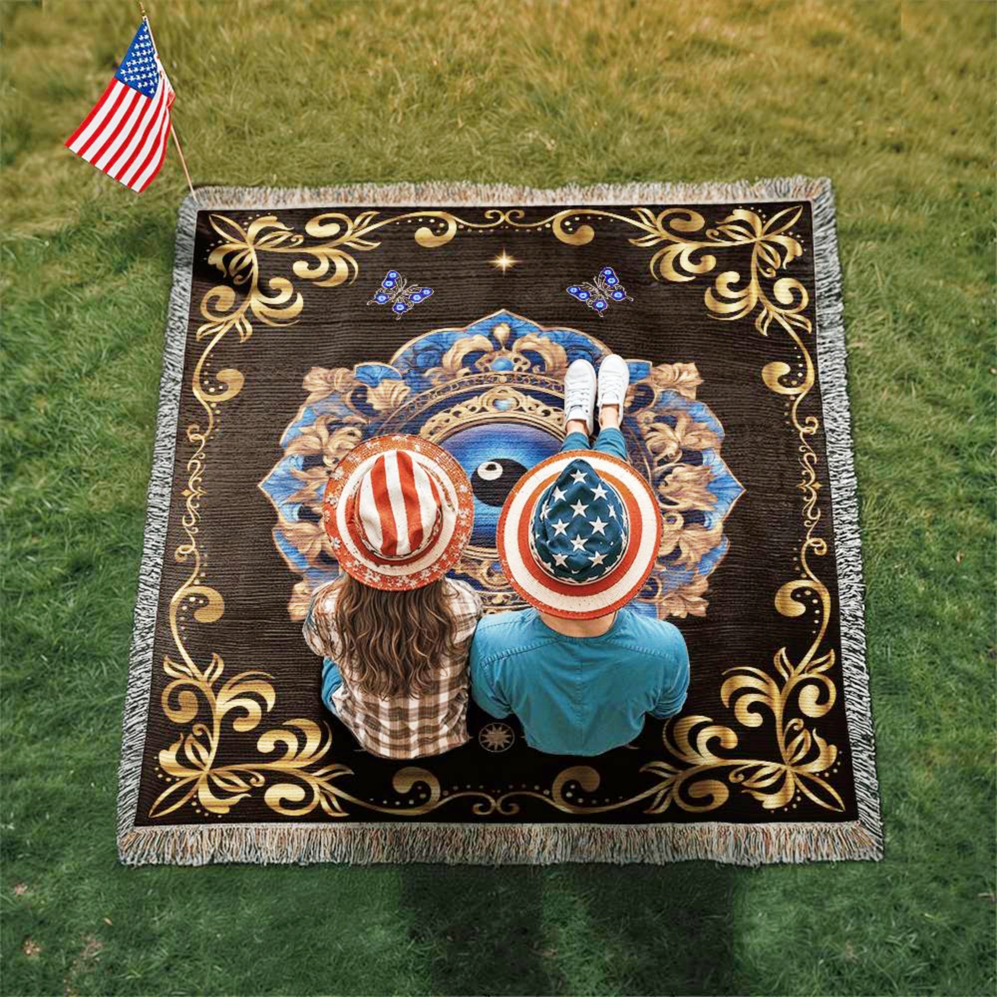 Turkish Evil Eye Picnic Blanket