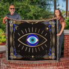 Turkish Evil Eye Woven Blanket Throw