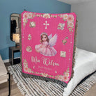 Baptism Gift for Girls Personalized Woven Blanket