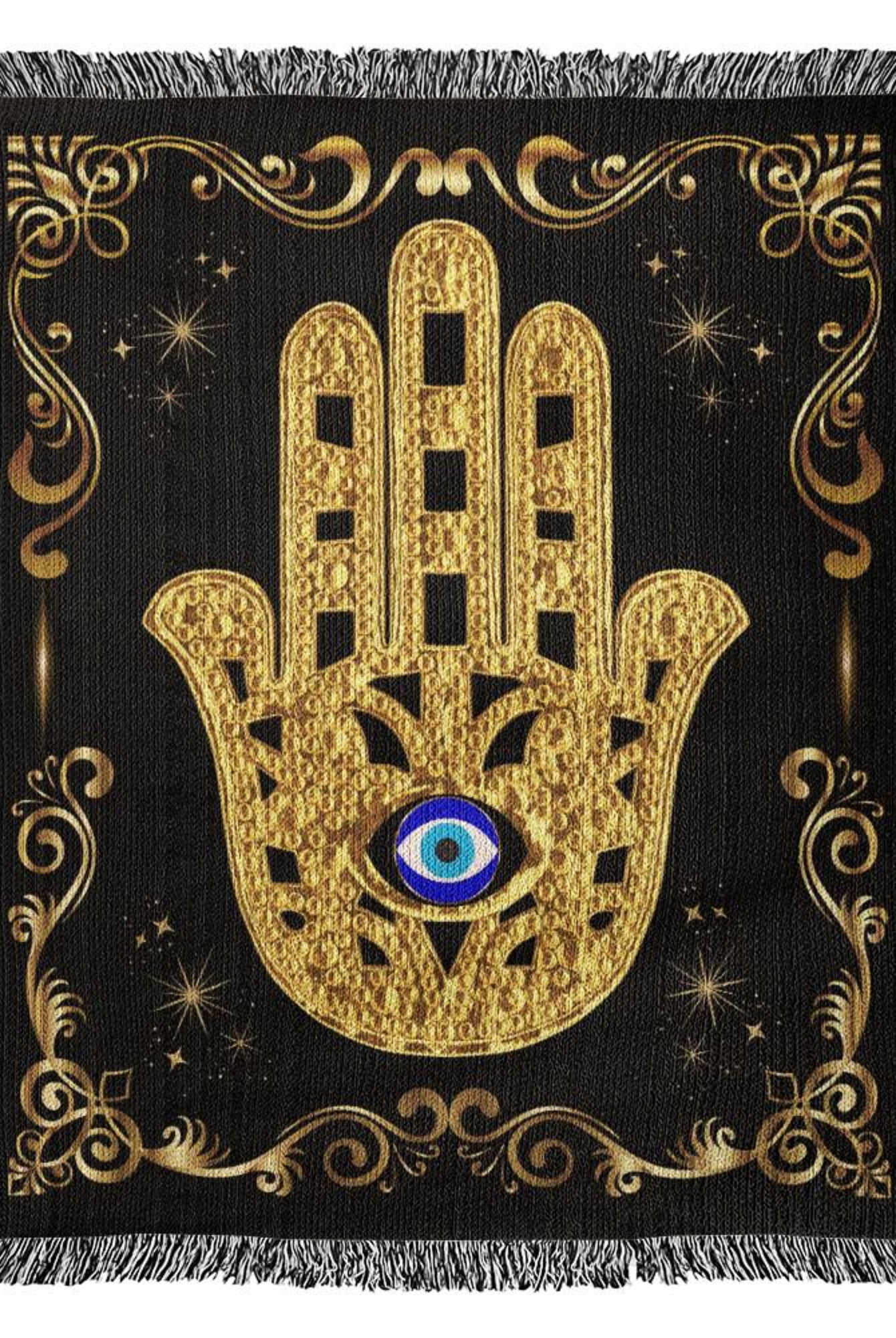 Hamsa Evil Eye Blanket Throw