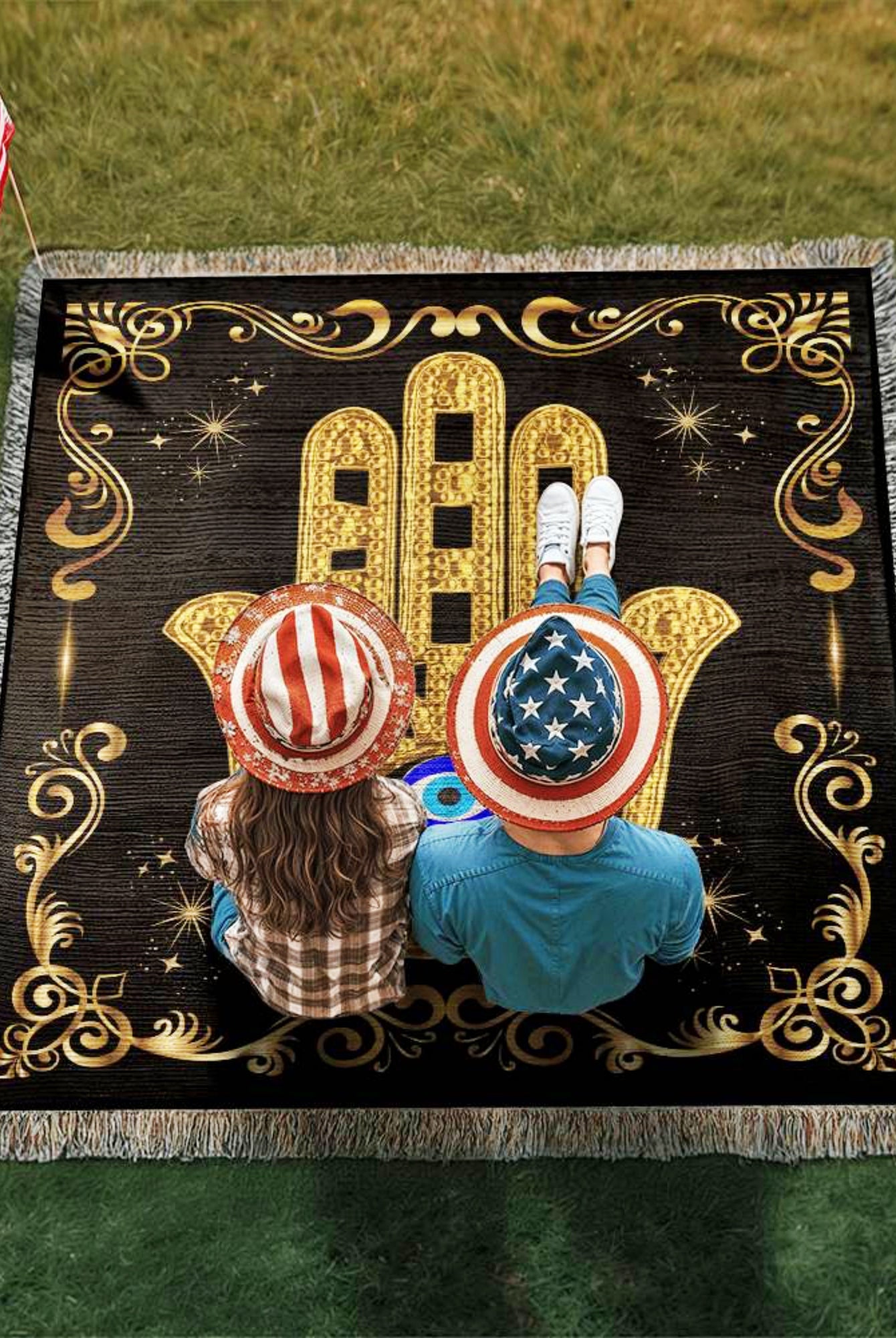 Hamsa Woven Blanket Throw