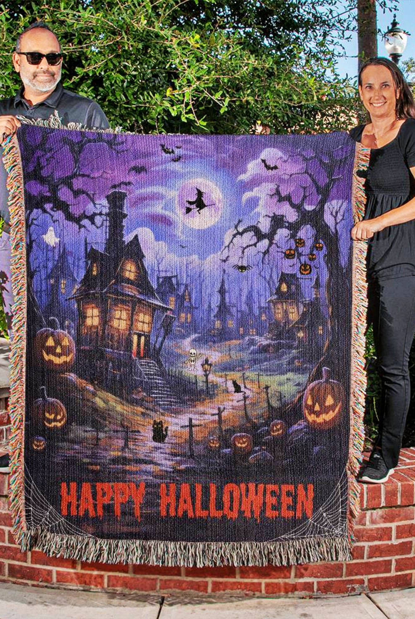 Halloween Tapestry Woven Blanket Throw