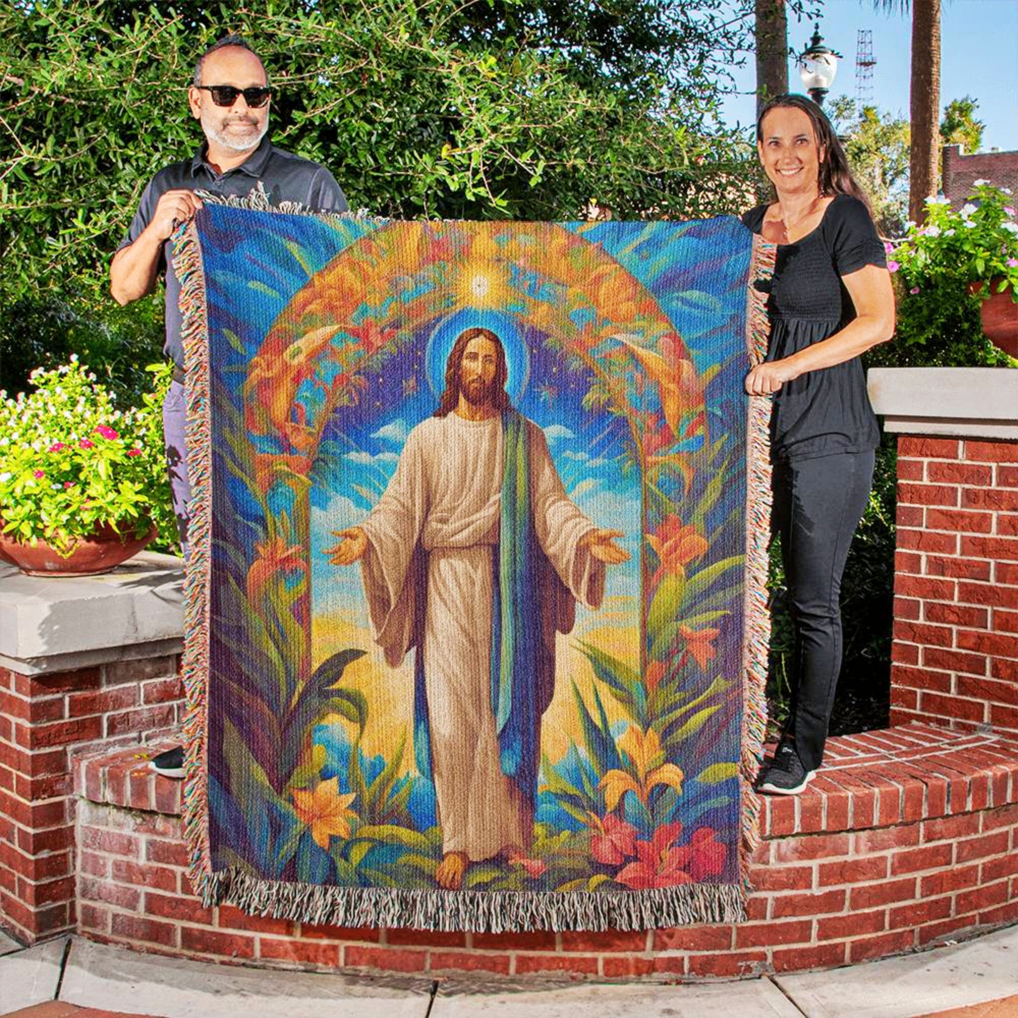 Jesus Christ Christian Woven Tapestry Blanket