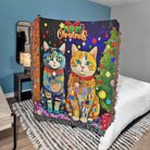 Christmas Cats Woven Throw Blanket Christmas Gift for Mom