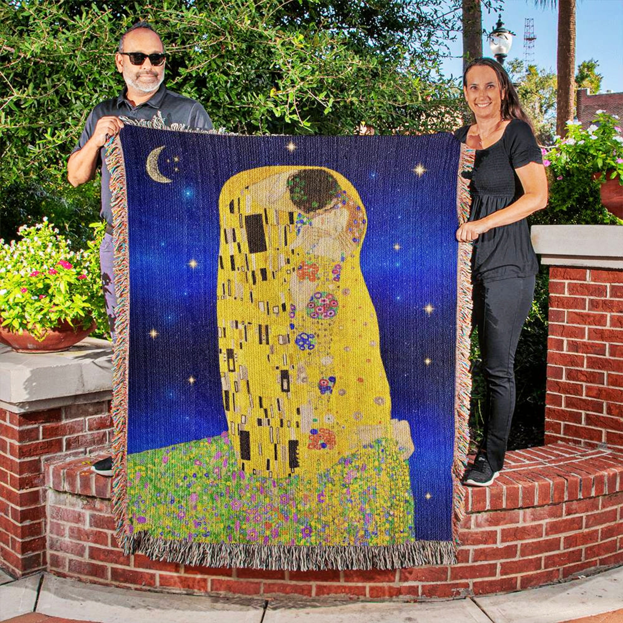 The Kiss Gustav Klimt Woven Throw