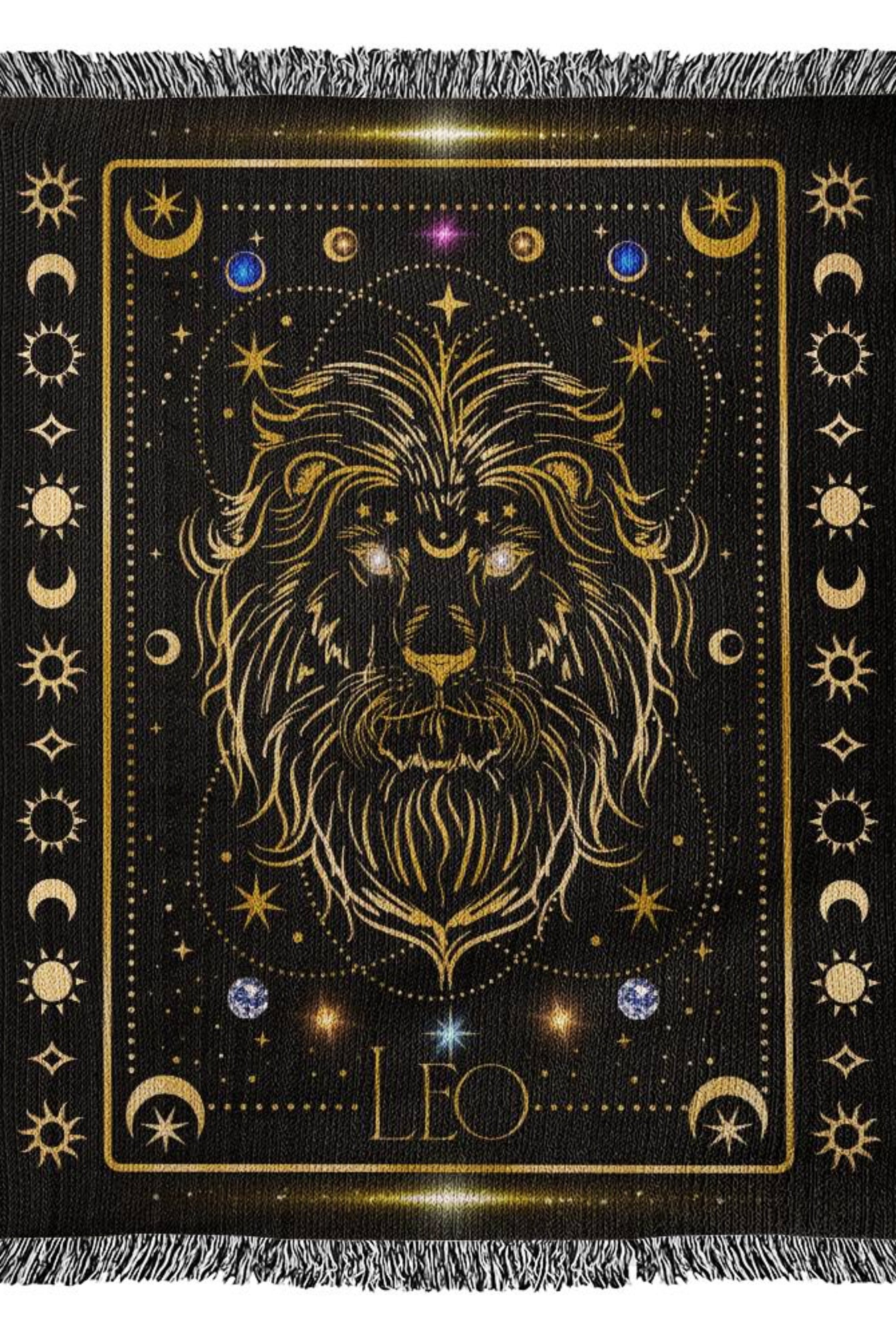 Leo Zodiac Astrology Gift Woven Throw Blanket