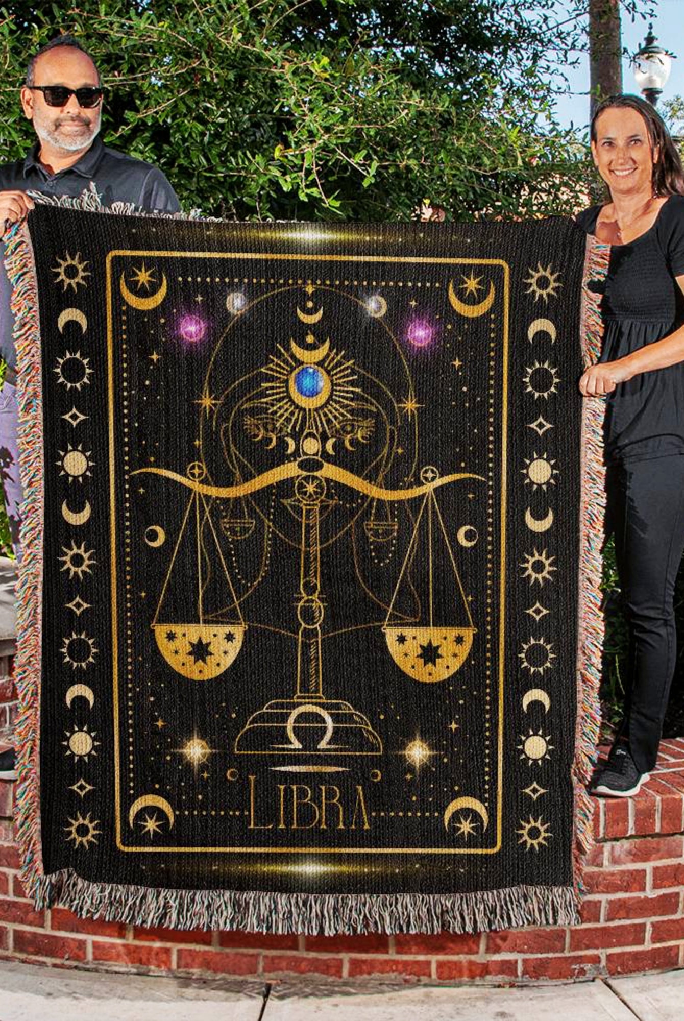 Libra Gifts Woven Throw Blanket