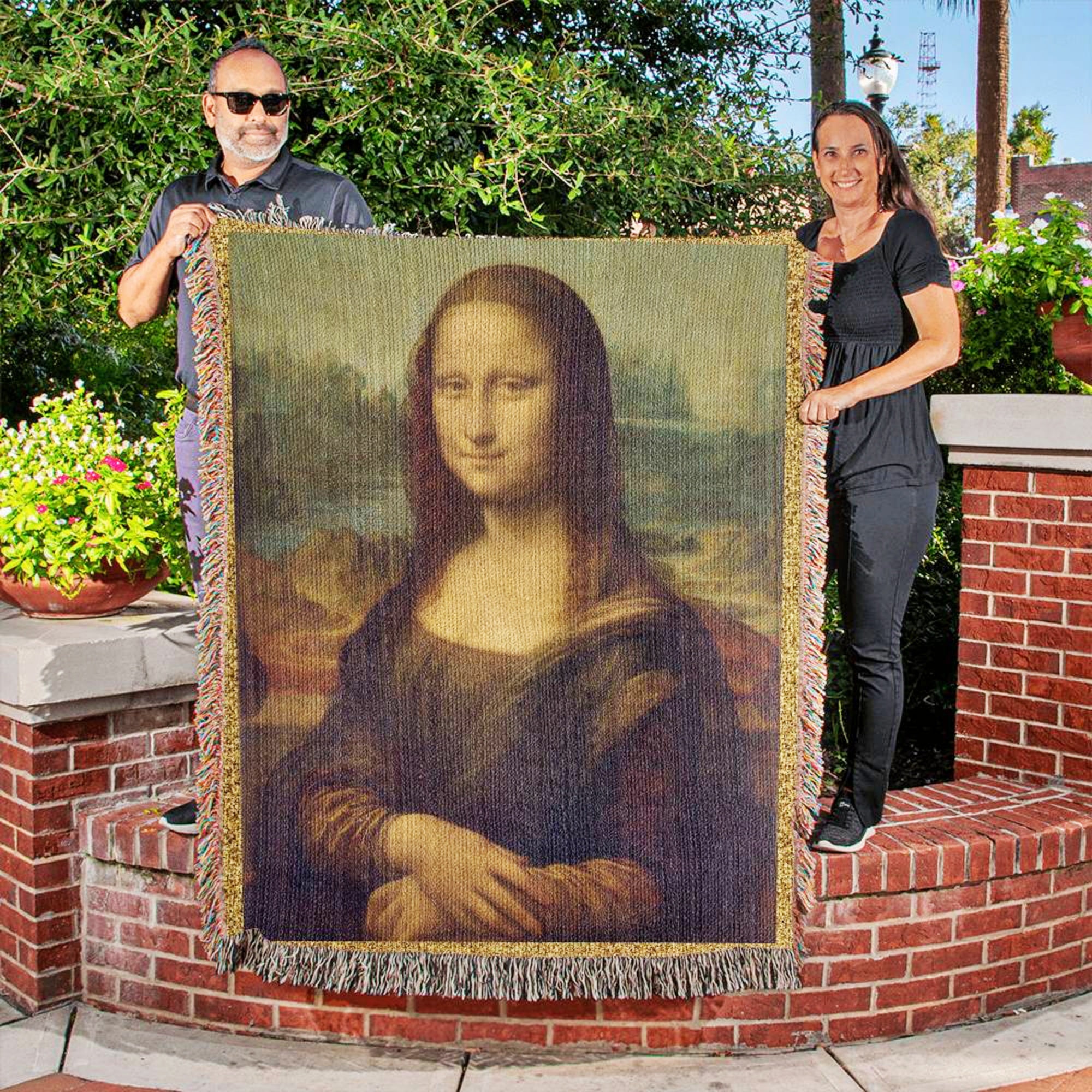 Mona Lisa Leonardo da Vinci Woven Blanket Throw