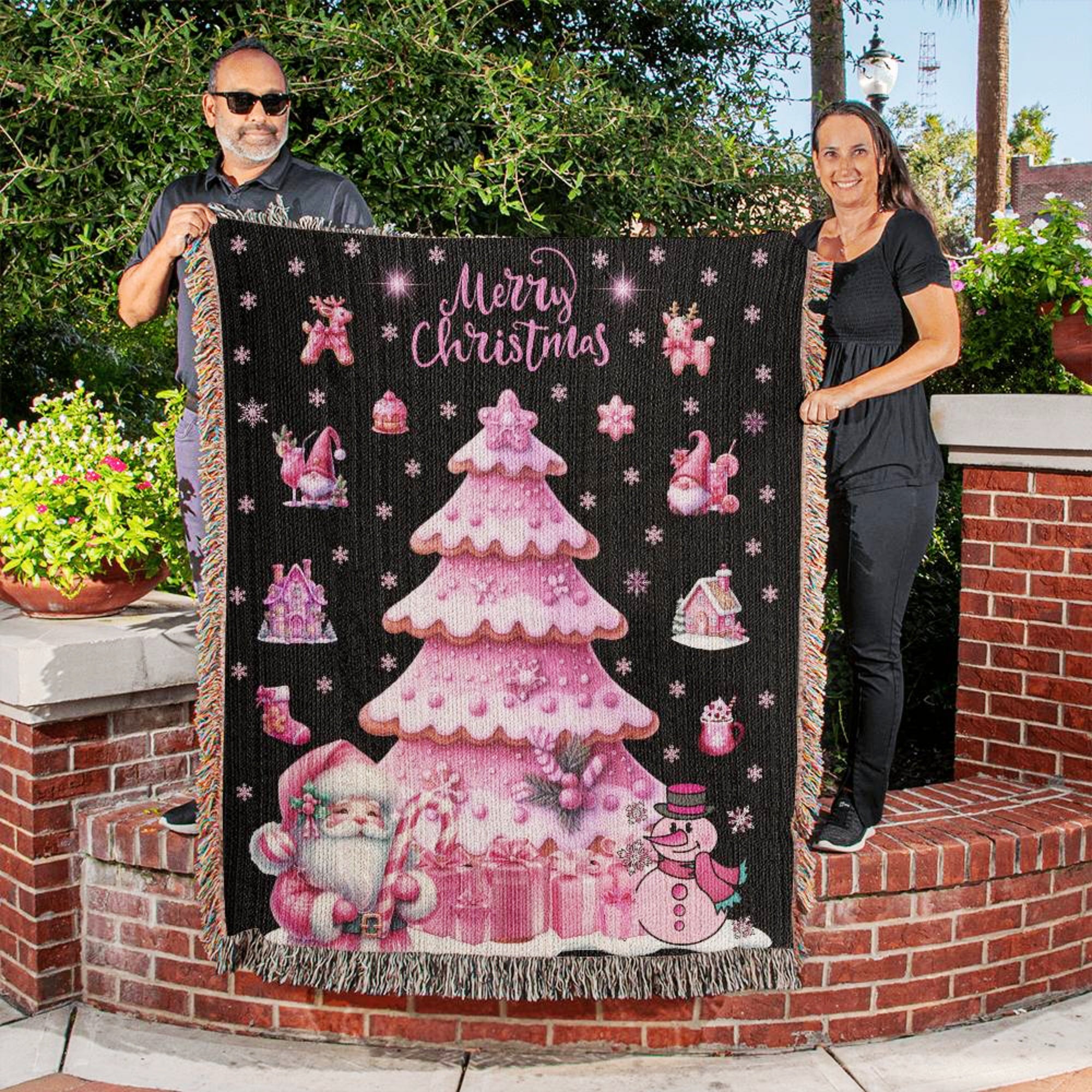 Pink Christmas Blanket