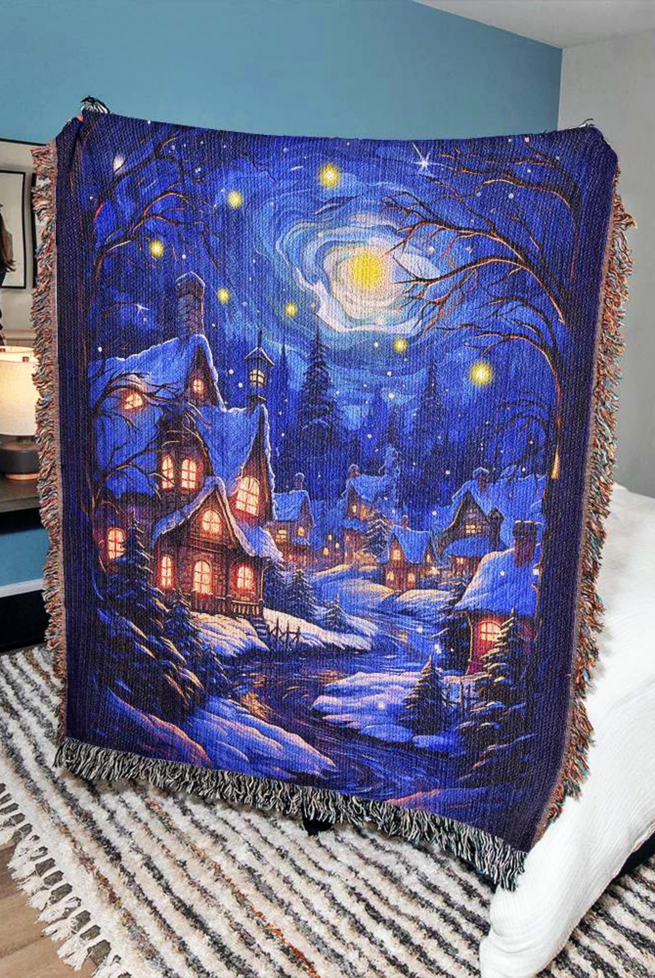 Starry Night Woven Blanket Throw