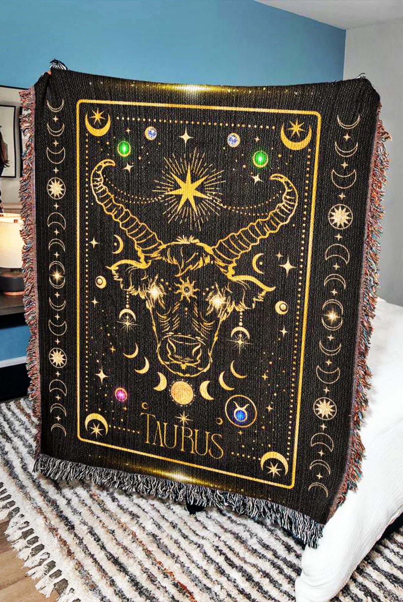 Taurus Zodiac Throw Blanket