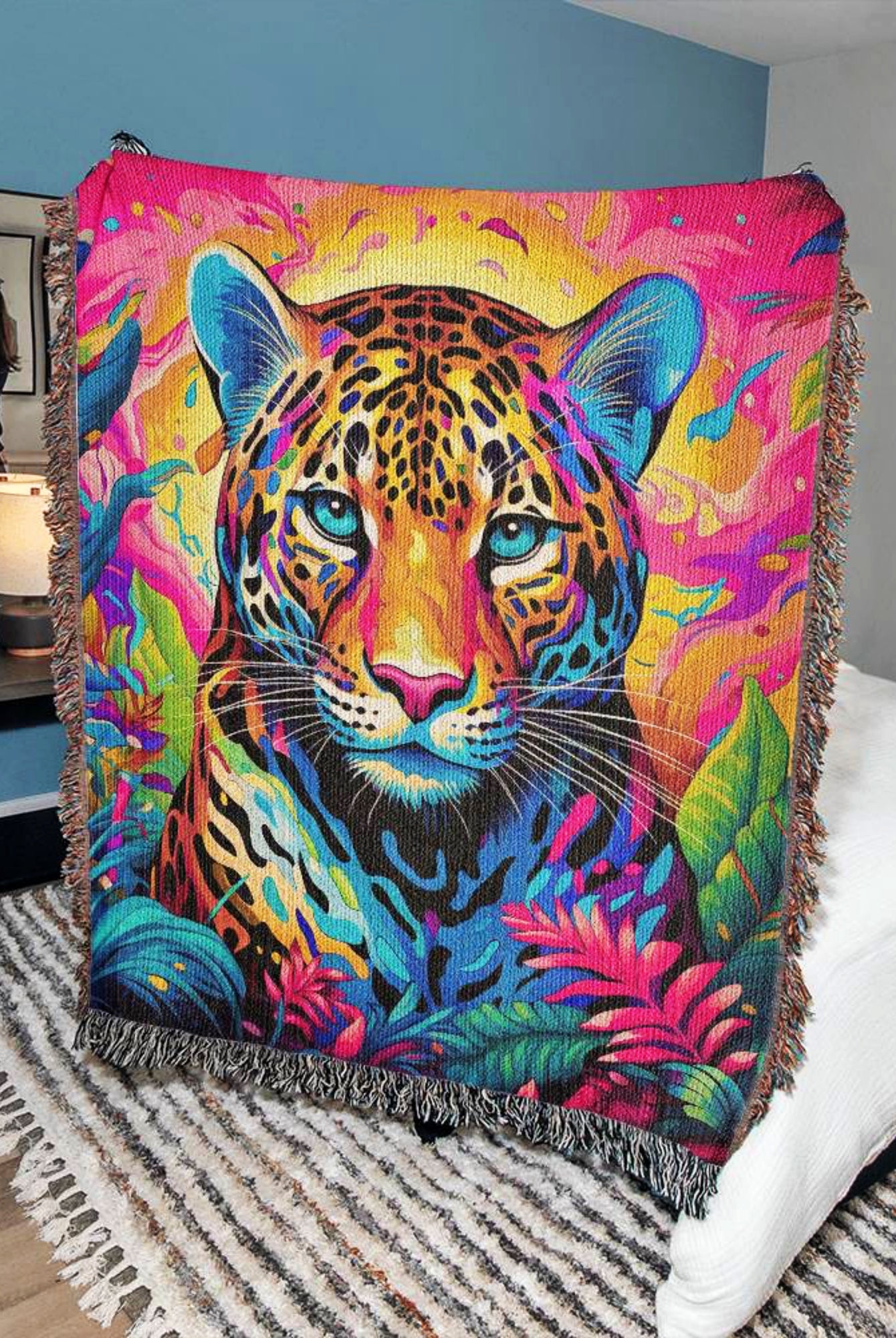 Jungle Tiger Woven Throw Blanket