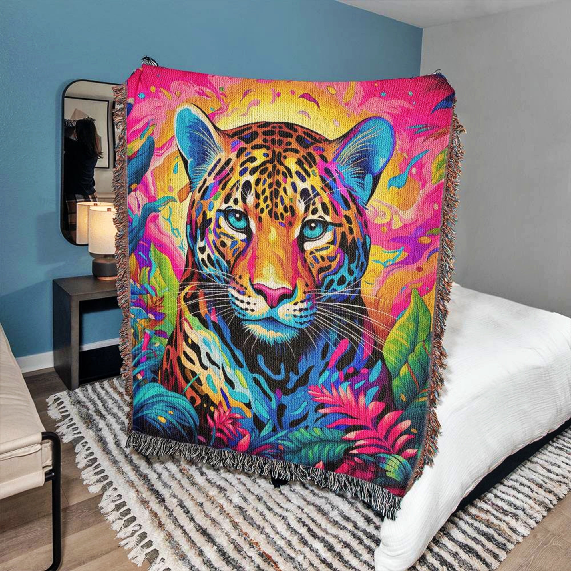 Jungle Tiger Woven Throw Blanket