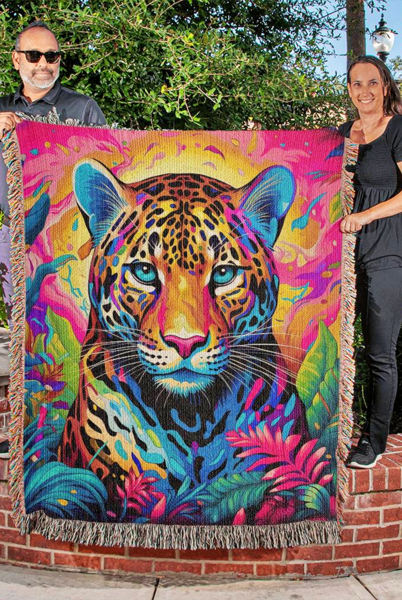 Jungle Tiger Woven Throw Blanket Home Decor