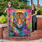 Jungle Tiger Woven Throw Blanket Home Decor