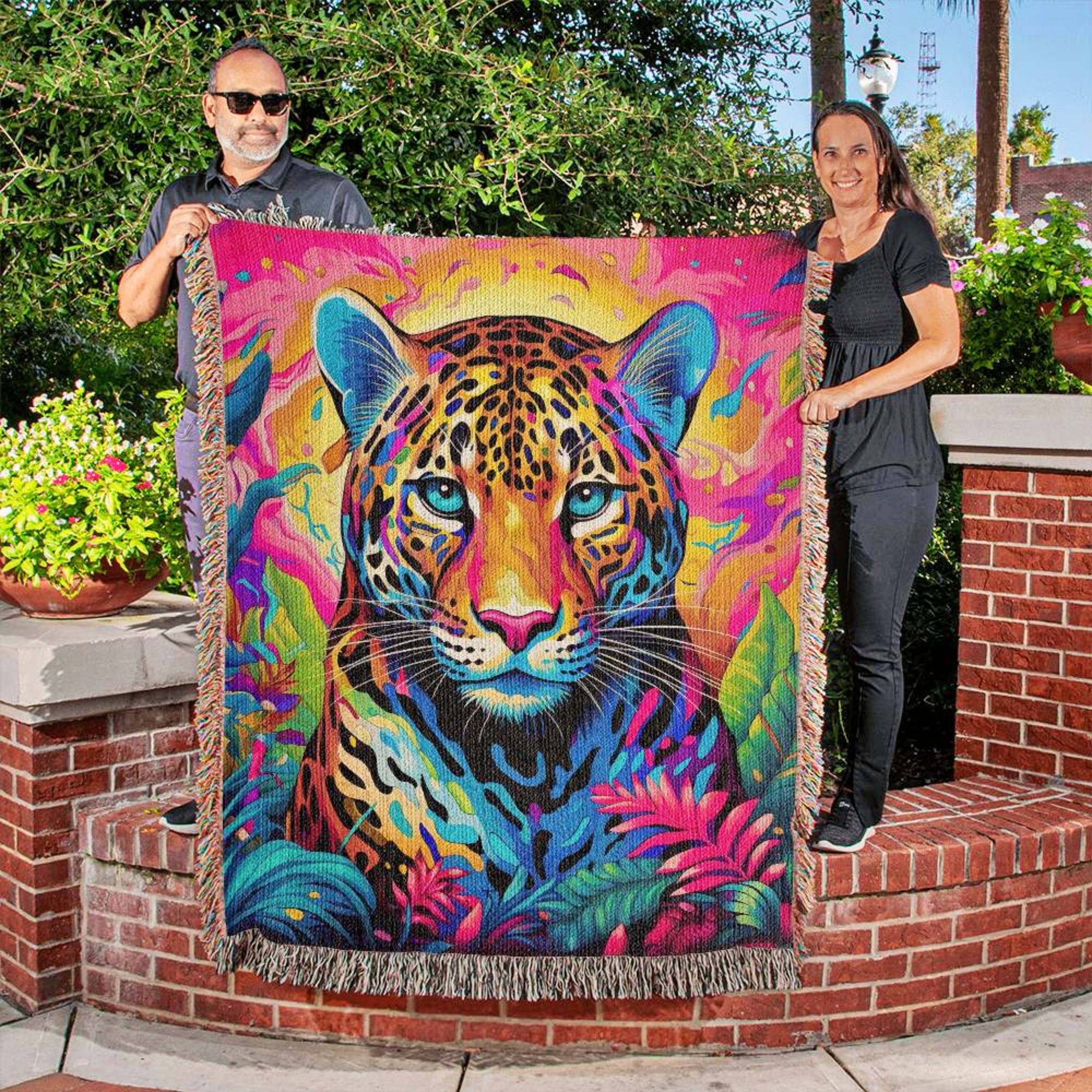 Jungle Tiger Woven Throw Blanket Home Decor