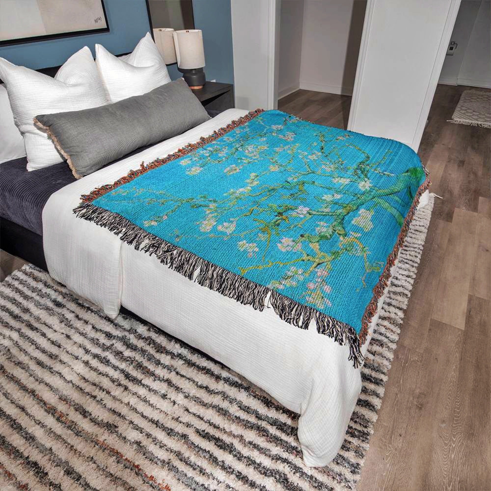 Van Gogh Almond Blossoms Woven Blanket Throw Bedroom Decor