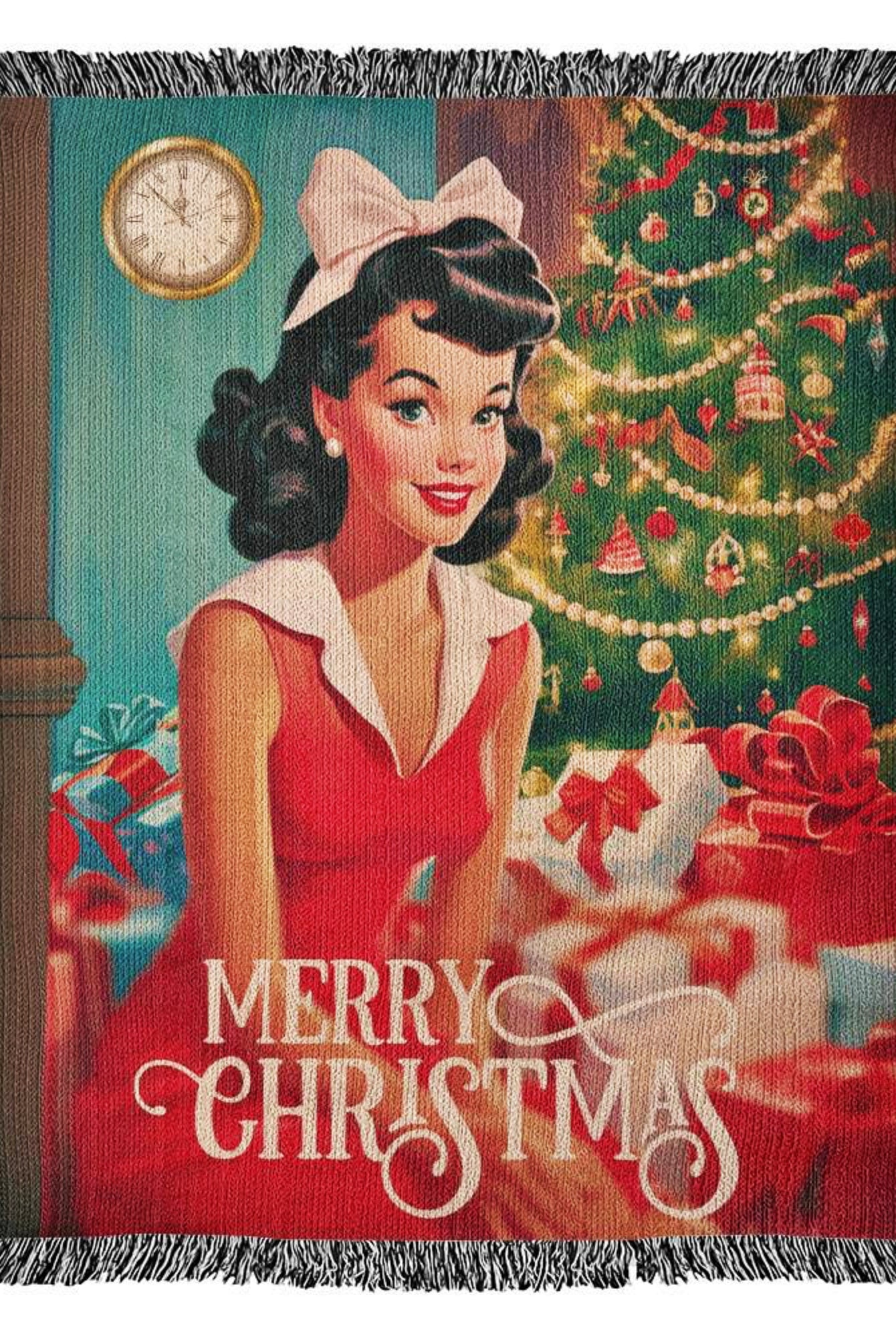 Vintage Christmas Throw Blanket
