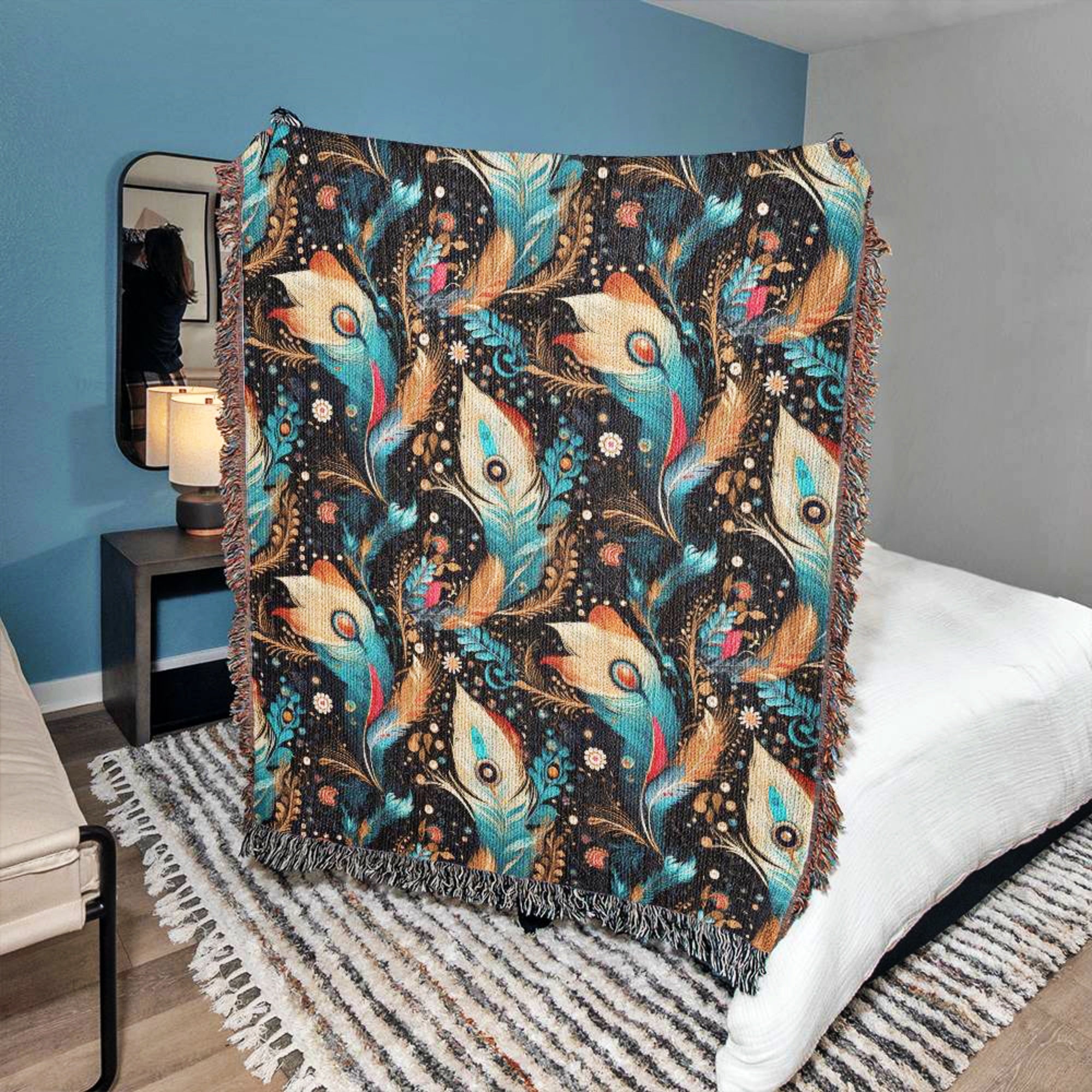 Western Boho Chic Woven Blanket Throw