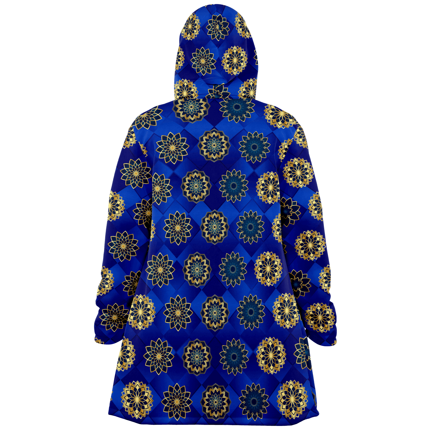 Blue Diamond Golden Mandala Luxurious Cloak - ELIVIOR