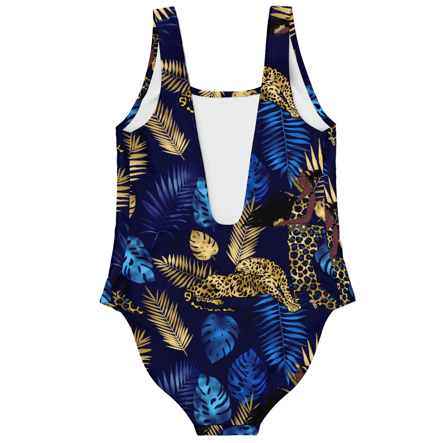Blue Gold Leopard One Piece Swimsuit - ELIVIOR