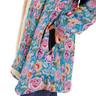 Chic Pastel Flowers Embroidery Print Cloak - ELIVIOR