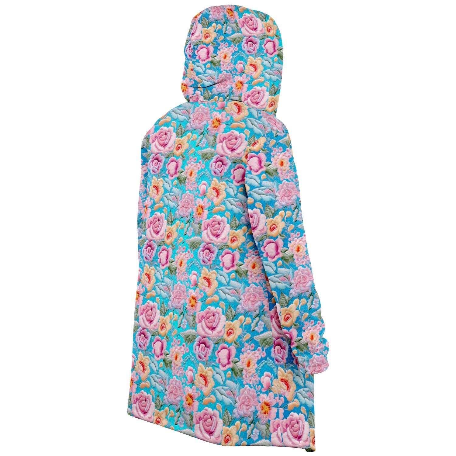 Chic Pastel Flowers Embroidery Print Cloak - ELIVIOR