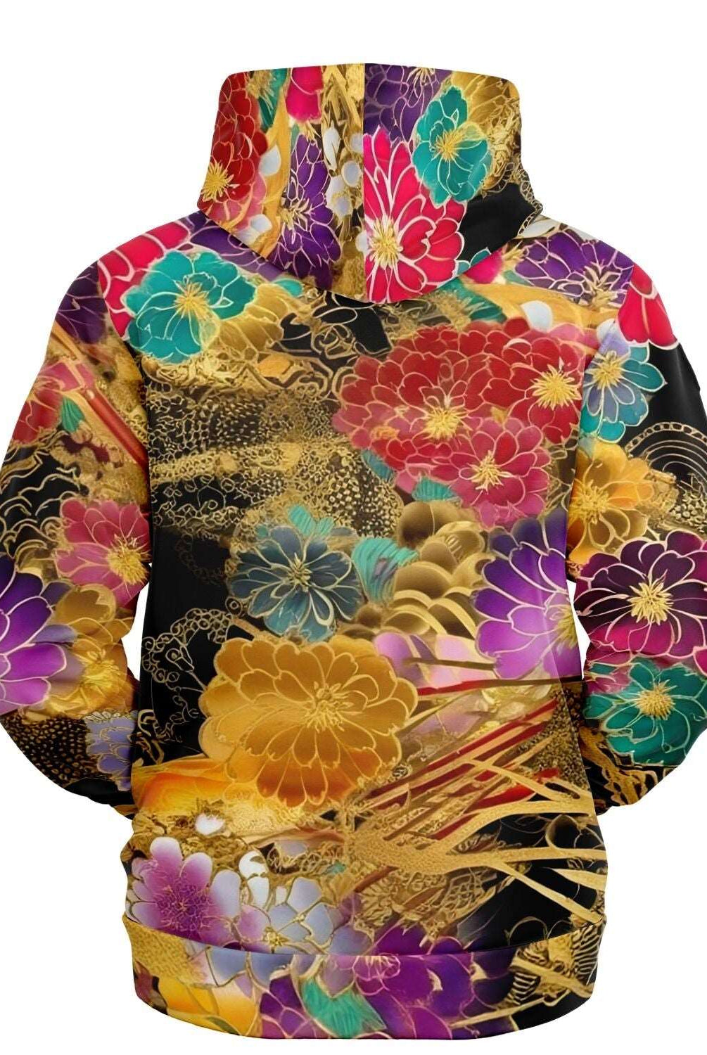 Chiyogami Flowers Print Luxury Fashion Hoodie For Women - ELIVIOR