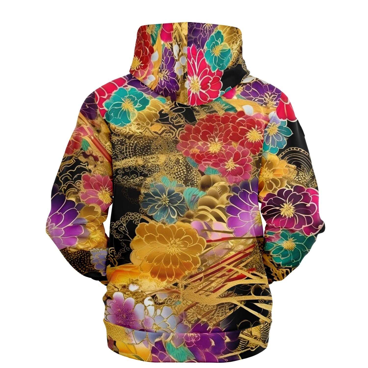 Chiyogami Flowers Print Luxury Fashion Hoodie For Women - ELIVIOR