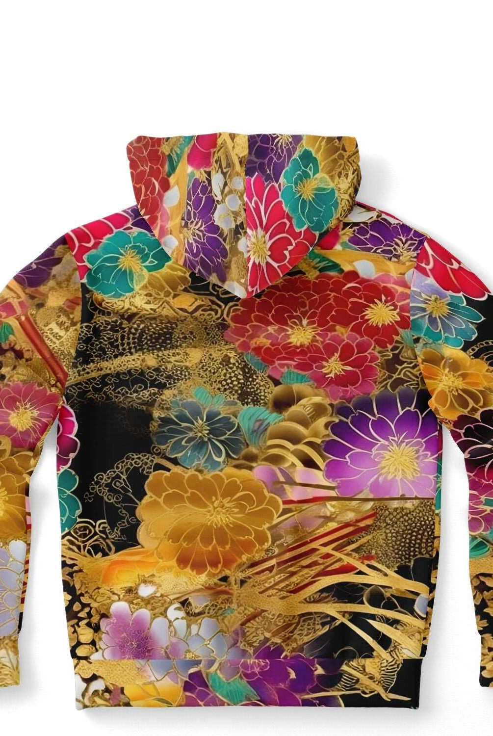 Chiyogami Flowers Print Luxury Fashion Hoodie For Women - ELIVIOR
