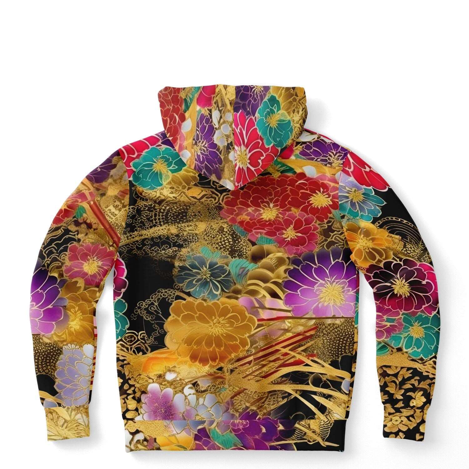 Chiyogami Flowers Print Luxury Fashion Hoodie For Women - ELIVIOR