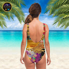 Chiyogami Flowers Print One Piece Swimsuit - ELIVIOR