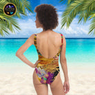 Chiyogami Flowers Print One Piece Swimsuit - ELIVIOR