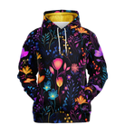 Colorful Comfy Neon Flowers Fashion Hoodie - ELIVIOR